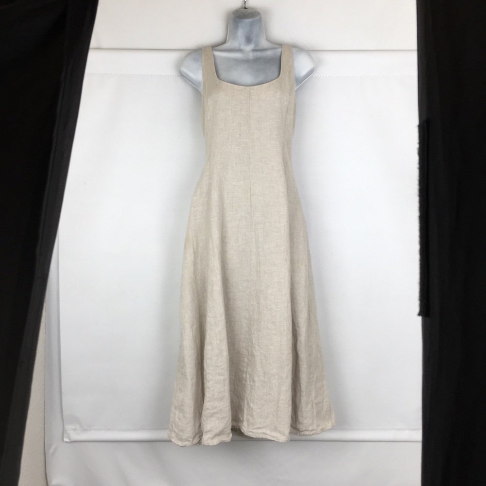 Primark Linen Midi Tank Dress Natural Tan Women’s Size 8 The Primark Edit